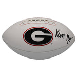 Kendall Milton Autographed Georgia Bulldogs White Panel Football - Beckett