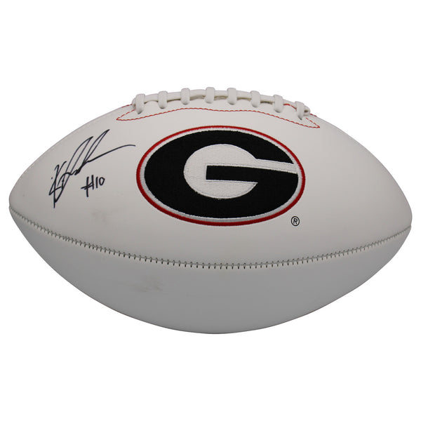 Kearis Jackson Autographed Georgia Bulldogs White Panel Football - JSA Authentic
