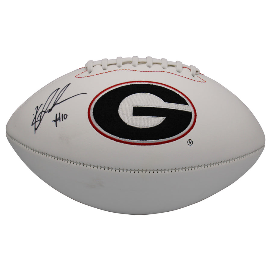 Kearis Jackson Autographed Georgia Bulldogs White Panel Football - JSA Authentic