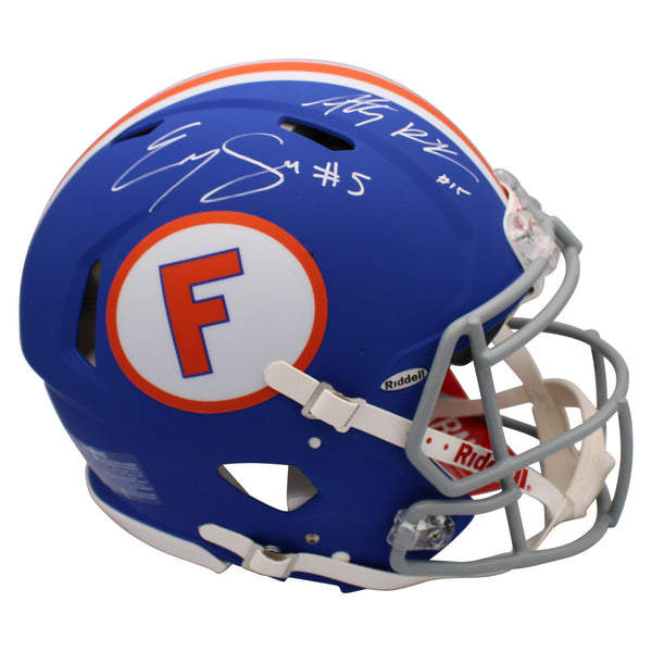 Anthony Richardson & Emory Jones Signed UF Gators Riddell Blue T/B Auth F/S-PSA