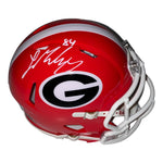 Ladd McConkey Autographed Georgia Bulldogs Riddell Red Replica Mini Helmet