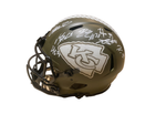 Kansas City Chiefs Team Signed Full Size Green Salute to Service Authentic Helmet - Beckett  Authentic