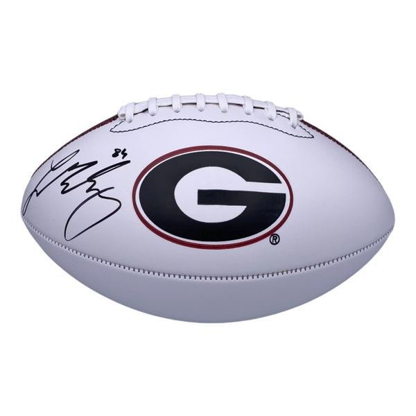Ladd McConkey Autographed Georgia Bulldogs Baden White Panel Football