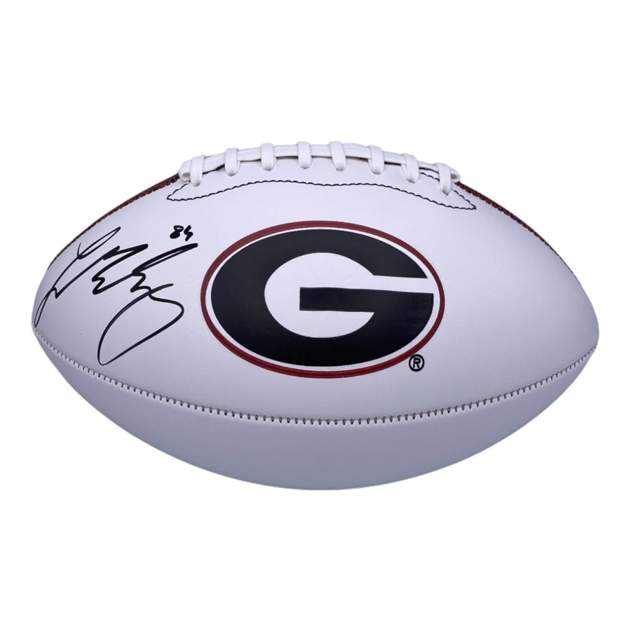 Ladd McConkey Autographed Georgia Bulldogs Baden White Panel Football
