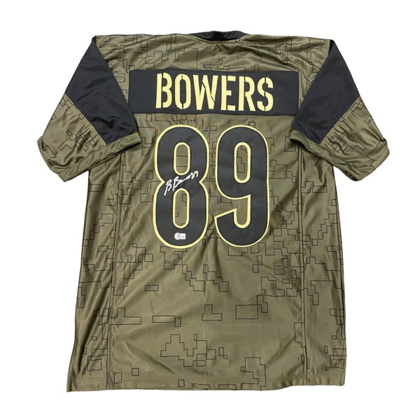 Brock Bowers Autographed Las Vegas Raiders XL Custom Salute to Service Jersey