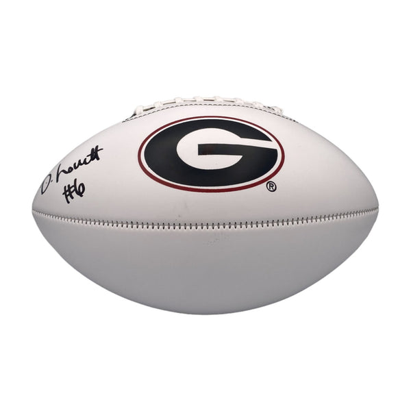 Dominic Lovett Autographed Georgia Bulldogs White Panel Football