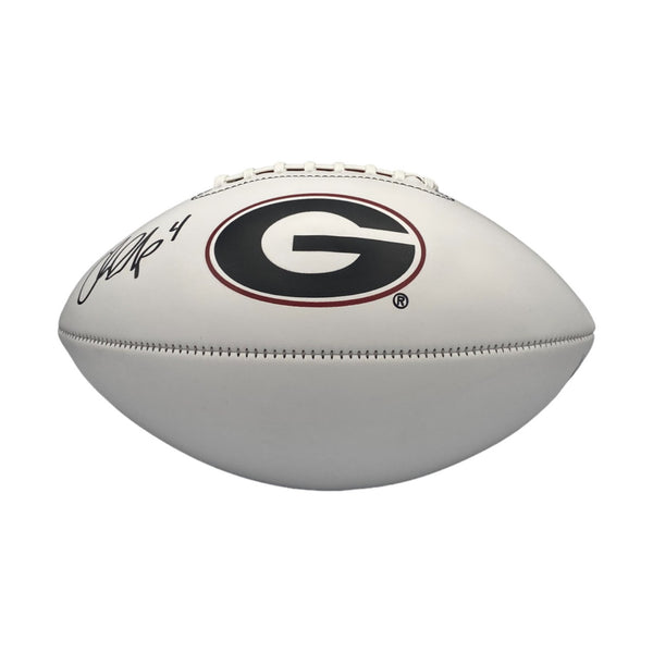Oscar Delp Autographed Georgia Bulldogs White Panel Football