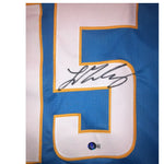 Ladd McConkey Autographed Los Angeles Chargers Powder Blue XL Custom Jersey