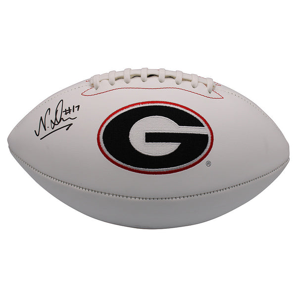 Nakobe Dean Autographed Signed Georgia Bulldogs White Panel Football - JSA