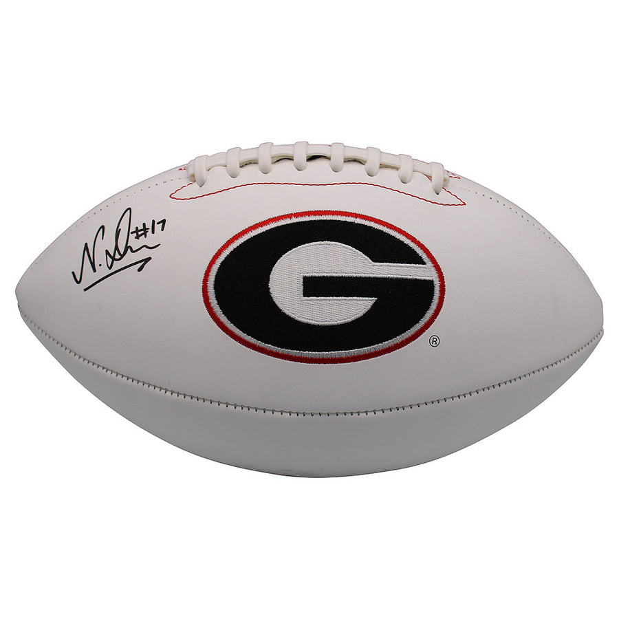 Nakobe Dean Autographed Signed Georgia Bulldogs White Panel Football - JSA
