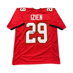 Christian Izien Autographed Tampa Bay Buccaneers Red Custom Jersey- Beckett