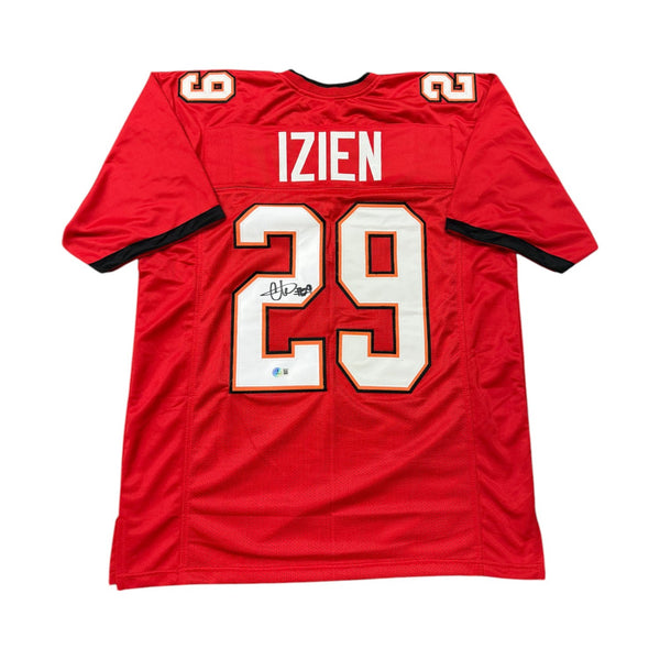 Christian Izien Autographed Tampa Bay Buccaneers Red Custom Jersey- Beckett