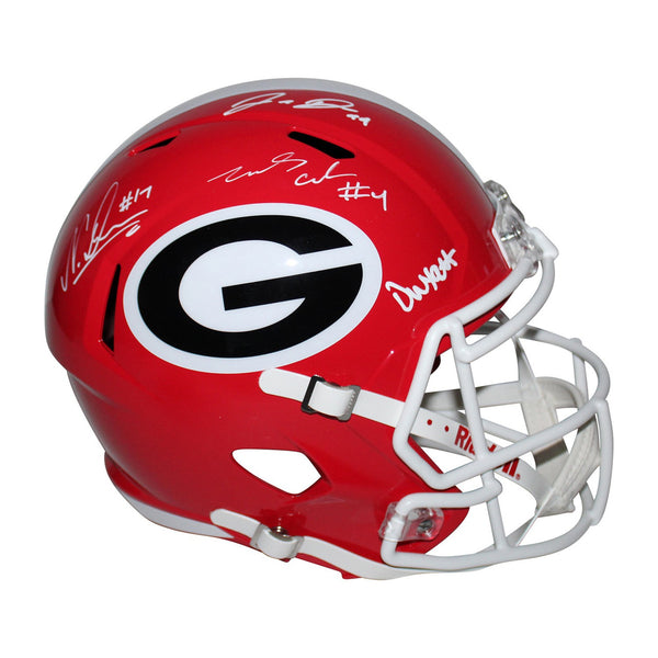 2021 National Champs Team Signed Georgia Bulldogs Speed Rep Helmet w/4 Sigs -BAS
