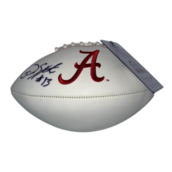 ArDarius Stewart Autographed Alabama Crimson White Panel Football - Beckett