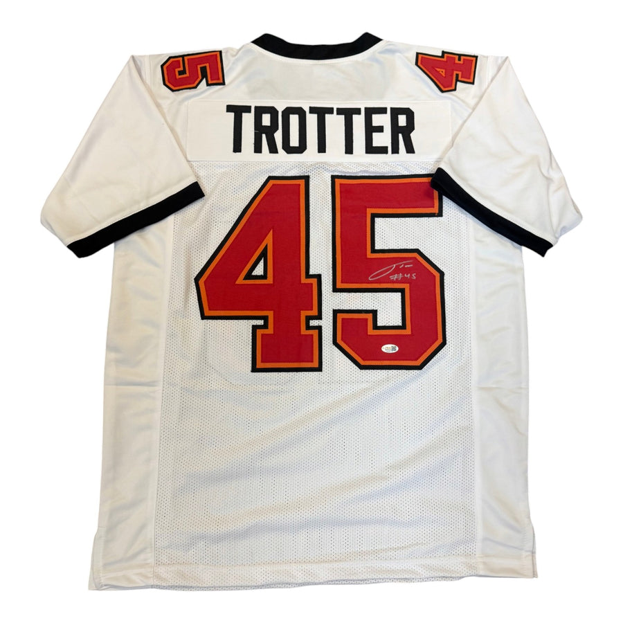 Josiah Trotter Autographed Tampa Bay Buccaneers White Custom Jersey- JSA