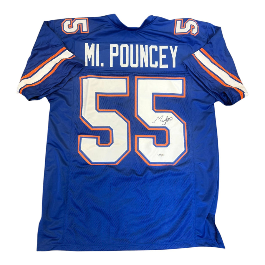 Mike Pouncey Autographed Florida Gators Custom Blue Jersey - JSA Authentic