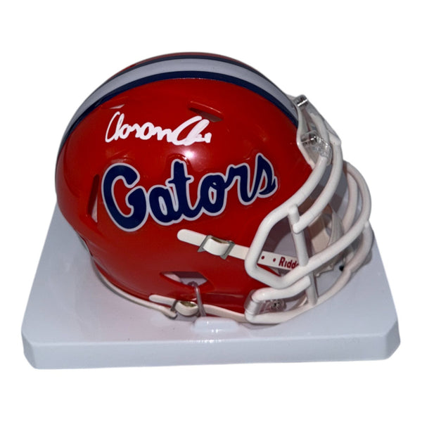 Aaron Chiles Autographed Florida Gators Orange Speed Mini Helmet- Beckett