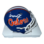 Aaron Chiles Autographed Florida Gators Blue Script Mini Helmet- Beckett