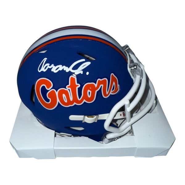 Aaron Chiles Autographed Florida Gators Blue Script Mini Helmet- Beckett