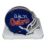 DeBraun Hampton Autographed Florida Gators Blue Script Mini Helmet- Beckett