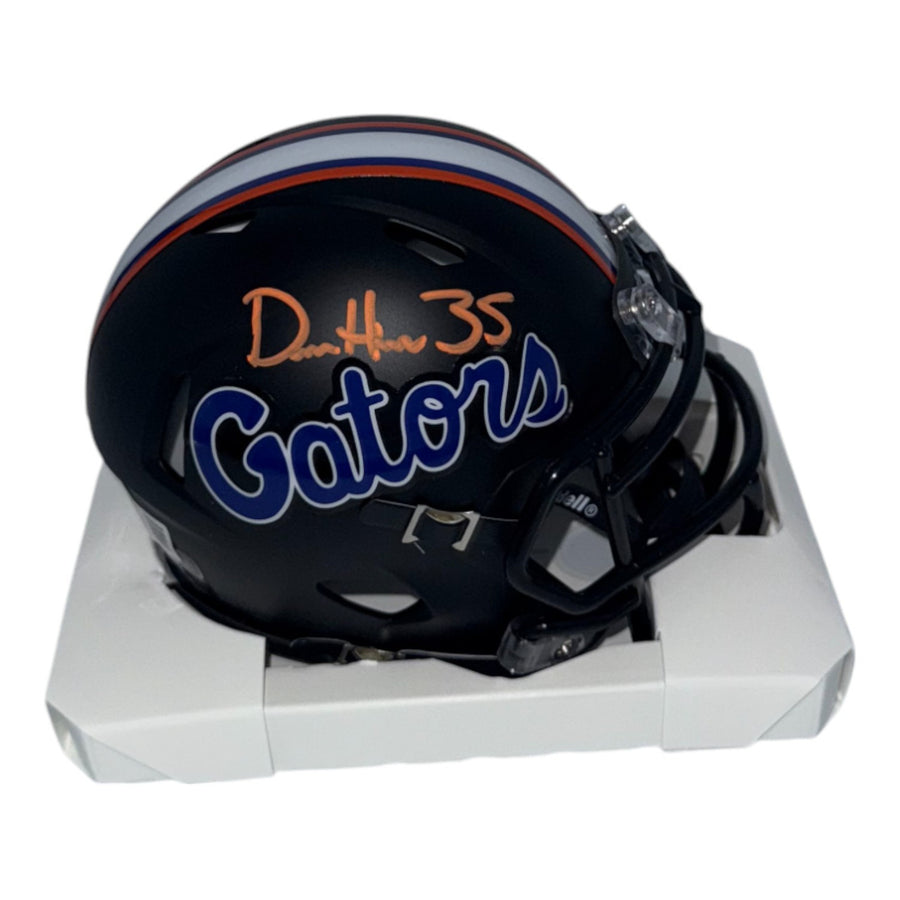 DeBraun Hampton Autographed Florida Gators Black Mini Helmet- Beckett