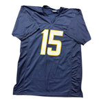 Ladd McConkey Autographed Los Angeles Chargers Navy Custom Jersey with "BTFU" Inscription- Beckett