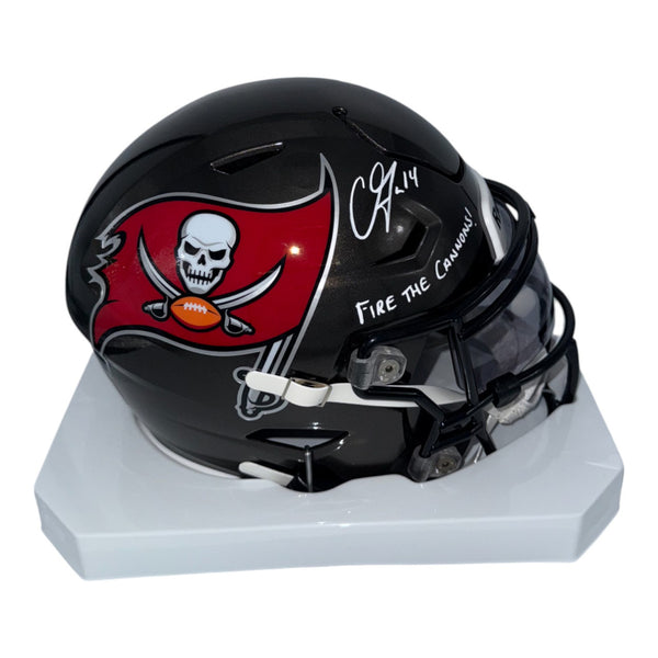Chris Godwin Autographed Tampa Bay Buccaneers Riddell Speedflex Midi Helmet with "Fire the Cannons" Inscription- JSA