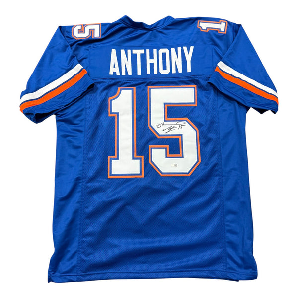 Reidel Anthony Autographed Florida Gators Blue Custom Jersey- JSA