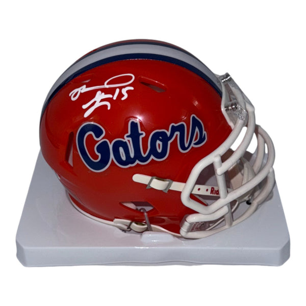 Reidel Anthony Autographed Florida Gators Riddell Orange Speed Mini Helmet- JSA