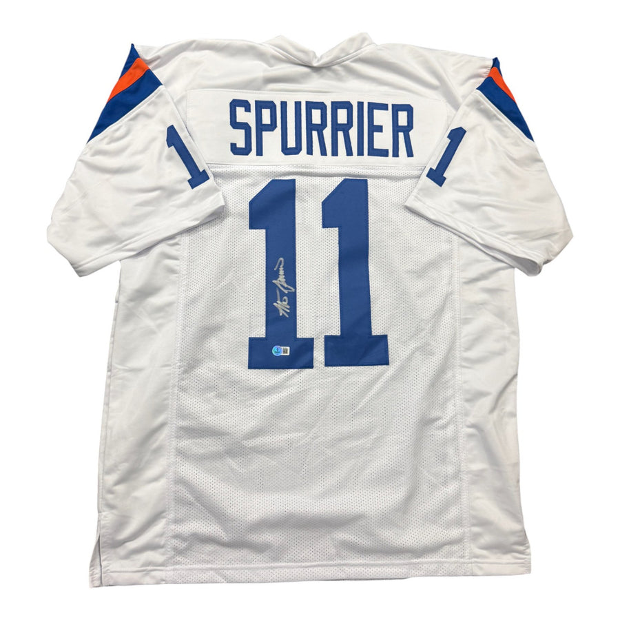 Steve Spurrier Autographed Florida Gators White Custom Jersey- Beckett QR