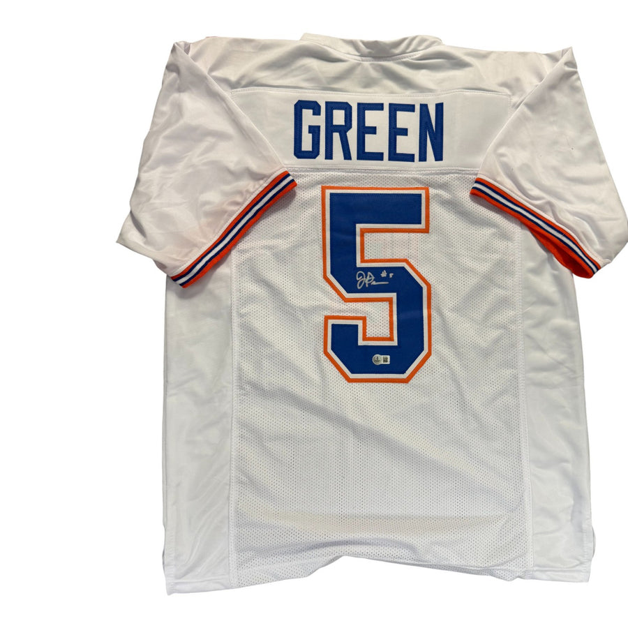 Jacquez Green Autographed Florida Gators White Custom Jersey- Beckett QR