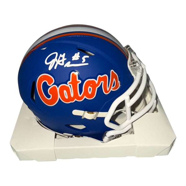 Jacquez Green Autopgraphed Florida Gators Blue Riddell Mini Helmet- Beckett QR