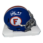 Jacquez Green Autopgraphed Florida Gators Riddell Blue Throwback Mini Helmet- Beckett QR