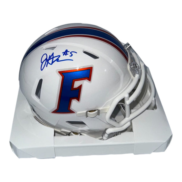 Jacquez Green Autopgraphed Florida Gators Riddell White Mini Helmet- Beckett QR