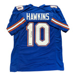 Tank Hawkins Autographed Florida Gators Blue Custom Jersey- Beckett Qr