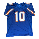 Tank Hawkins Autographed Florida Gators Blue Custom Jersey- Beckett Qr