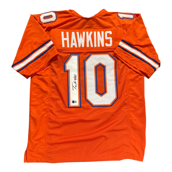 Tank Hawkins Autographed Florida Gators Orange Custom Jersey- Beckett Qr