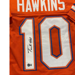 Tank Hawkins Autographed Florida Gators Orange Custom Jersey- Beckett Qr