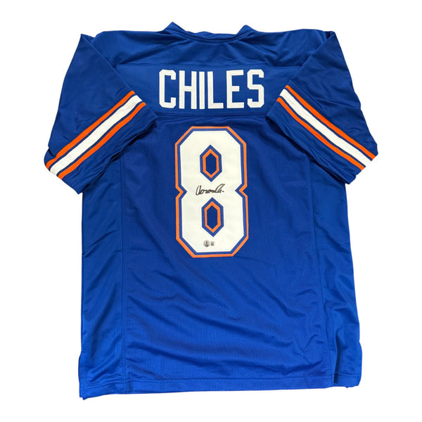 Aaron Chiles Autographed Florida Gators Blue Custom Jersey- Beckett Qr