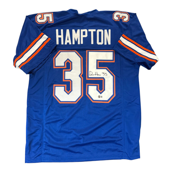 Debraun Hampton Autographed Florida Gators Blue Custom Jersey- Beckett