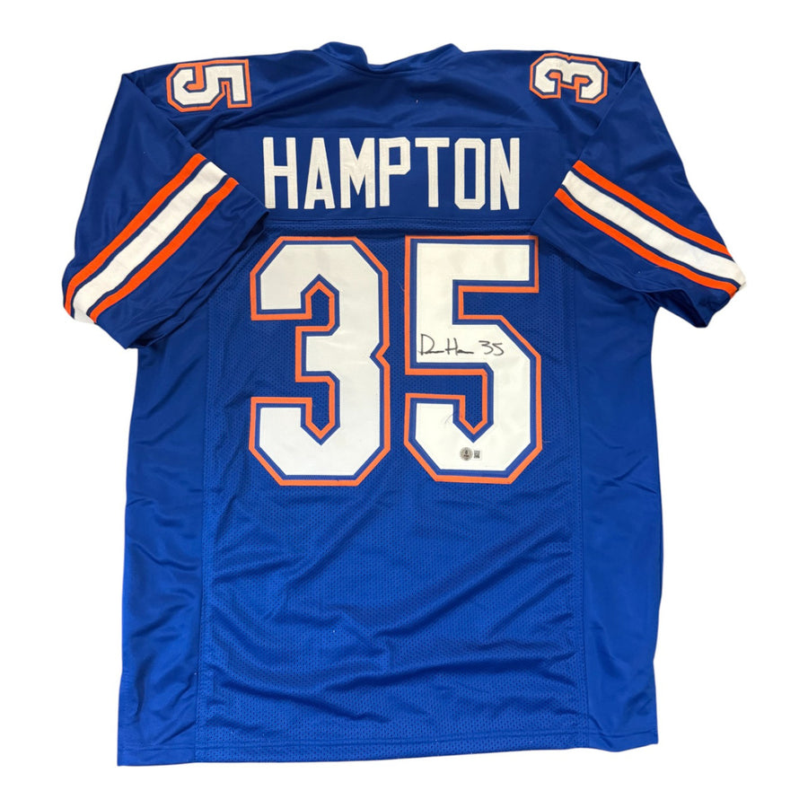 Debraun Hampton Autographed Florida Gators Blue Custom Jersey- Beckett