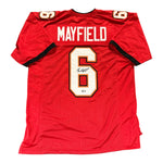 Baker Mayfield Autographed Tampa Bay Buccaneers Red Custom Jersey- Beckett