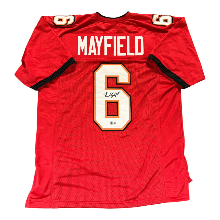 Baker Mayfield Autographed Tampa Bay Buccaneers Red Custom Jersey- Beckett