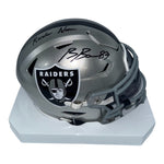 Brock Bowers Autographed Las Vegas Raiders Riddell Speedflex Midi Helmet with "Raider Nation" Inscription- Beckett