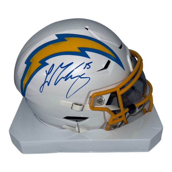 Ladd McConkey Autographed Los Angeles Chargers Riddell Speedflex Midi- Beckett QR