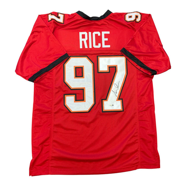 Simeon Rice Autographed Tampa Bay Buccaneers Red Custom Jersey- JSA