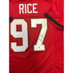 Simeon Rice Autographed Tampa Bay Buccaneers Red Custom Jersey- JSA