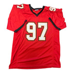 Simeon Rice Autographed Tampa Bay Buccaneers Red Custom Jersey- JSA