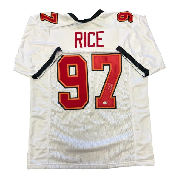 Simeon Rice Autographed Tampa Bay Buccaneers White Custom Jersey- JSA