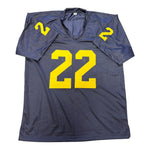 Justice Haynes Autographed Michigan Wolverines Navy Custom Jersey- Beckett